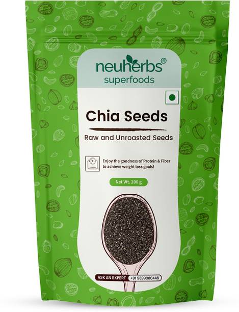 Neuherbs Raw Unroasted Chia Seeds with Fiber for Weight loss Management Chia Seeds