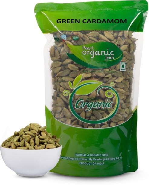 Pearl Organic Fresh Organic Green Cardamom (Chhoti Elaichi) Premium Aromatic Whole Spice