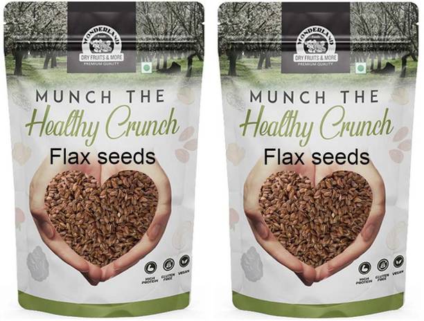WONDERLAND Foods Raw Flax Seeds, Pack of 2, 250 g in Each Brown Flax Seeds