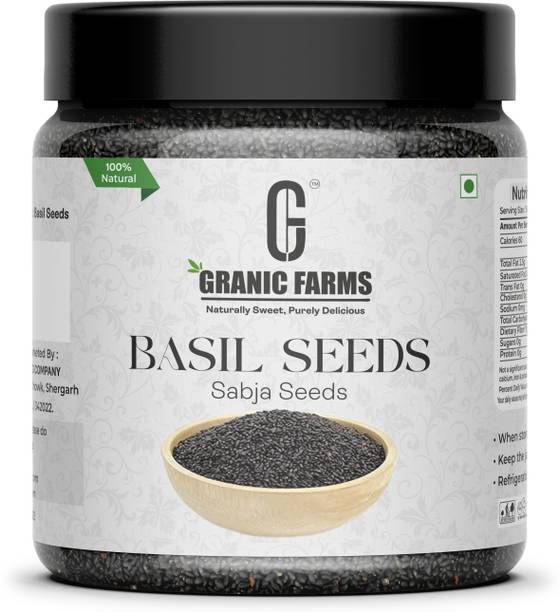 GRANIC FARMS Raw Basil Seeds for weight loss| Sabja Seed, Takmuria Seeds | Basil Seeds