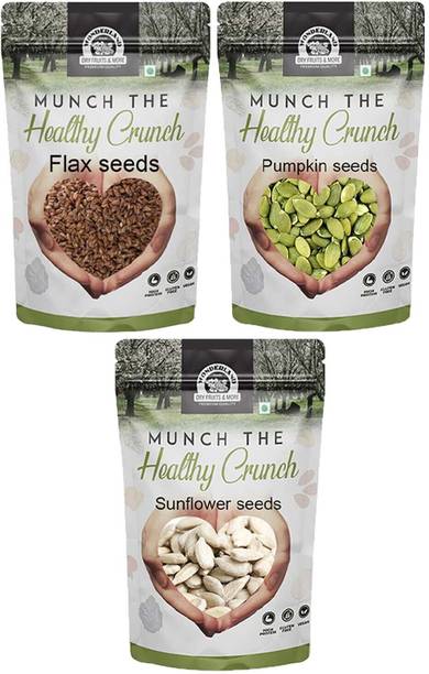 WONDERLAND 450g Combo Pack (Pack of 3) (150g Each) Brown Flax Seeds, Pumpkin Seeds, Sunflower Seeds