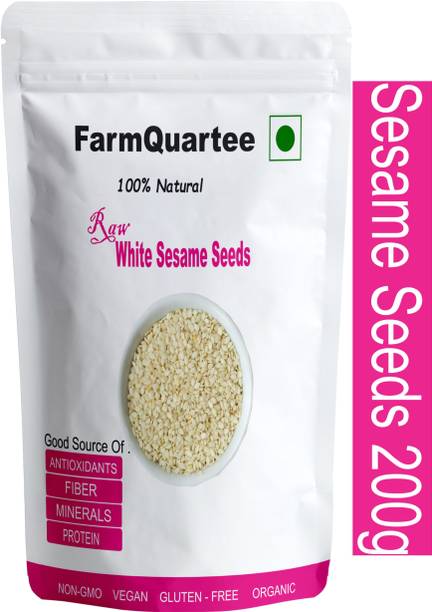 FarmQuartee White Sesame Seeds / White till (Raw Seeds) for Protein , Fiber , Vitamin Sesame Seeds