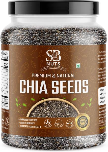 SB Nuts Chia Seeds for weight Loss with Omega 3, Calcium and Fiber Rich Chia Seeds