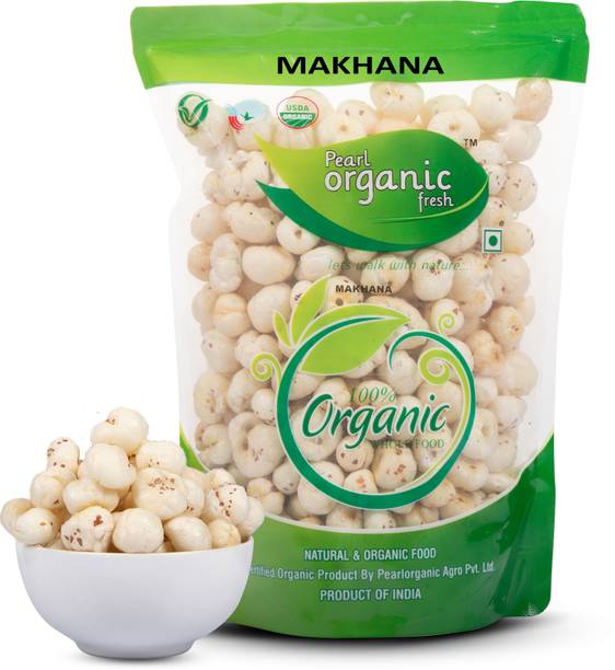 Pearl Organic Fresh Makhana Fox Nuts Premium Lotus Seeds Healthy Snack High Protein Low Calorie Lotus Seeds(Makhana)
