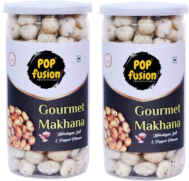 Popcorn Fusion Roasted Black Pepper Flavour Makhana | Ready to Eat Snacks | Protein Rich Snack Lotus Seeds(Makhana)
