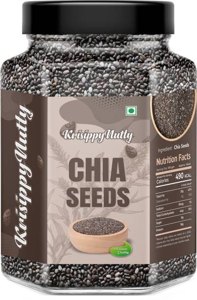 KrisippyNutty Raw Seeds for Eating| Seeds for Weight Management | Rich in Fibre and Calcuim Chia Seeds