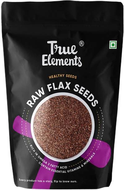 True Elements Raw Flax Seeds, Omega 3 Fatty Acid Rich, Healthy Super Seed, Immunity Booster Brown Flax Seeds