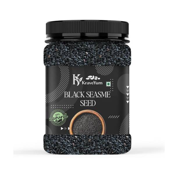 KraveYum Black Sesame Seeds (Kaale Til) | Nutritious, Calcium-Rich & Healthy Superfood | Black Sesame Seeds