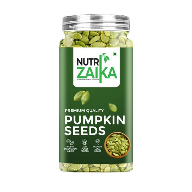 NUTRI ZAIKA Premium Pumpkin Seeds | High in Protein, Healthy Pumpkin Seeds