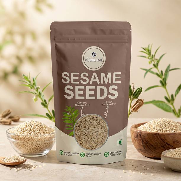 VEDICINE Premium Quality White Sesame Seeds SAFED TIL -150g White Sesame Seeds