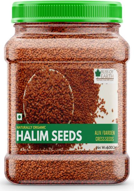 Bliss of Earth 600gm Halim Seeds Organic For Eating, Aliv Seeds For hair & Immunity Booster Foods Garden Cress Seeds
