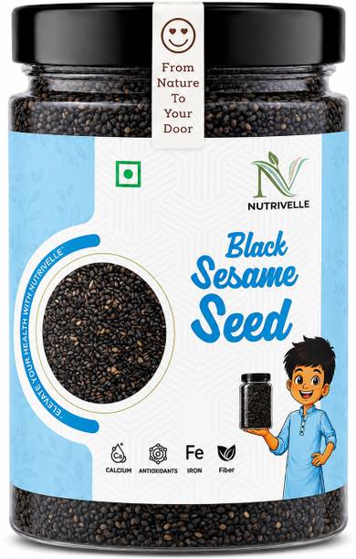 NUTRI VELLE Black Sesame Seeds for eating | Kala Til Black Sesame Seeds