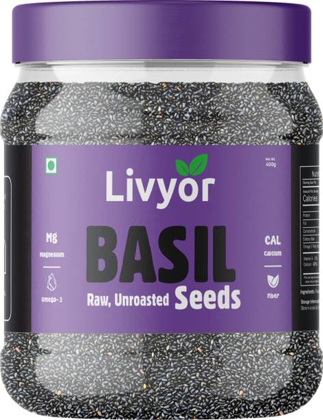 LIVYOR Raw Basil Seeds for Weight loss | Sabja Seeds | Tukmaria Basil Seeds