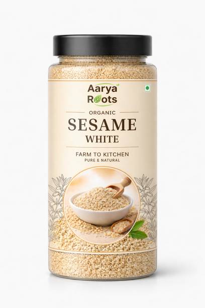 AARYA ROOTS Organic White Sesame Seeds (White Til) – Rich in Calcium & Protein Sesame Seeds