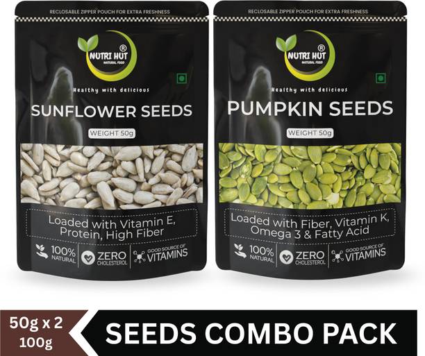 Nutri Hut Seeds Combo Pack | High in Protein, Fiber & Antioxidants Sunflower Seeds, Pumpkin Seeds