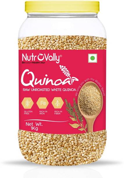 NutroVally quinoa 1kg, Raw White Quinoa for Weight loss Management, Rich in Iron and Fiber Quinoa Seeds
