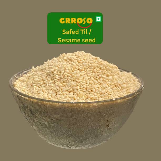 GRROSO Safed til, sesame seeds (100gm) Sesame Seeds