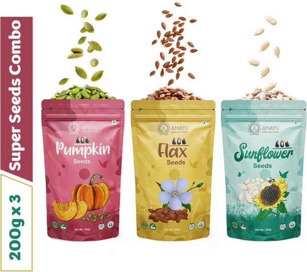 AMAYU Raw Pumpkin Sunflower Flax Seeds for Hair Weight Loss