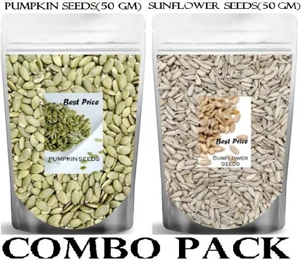 Best Price Pumpkin & Sunflower Seeds(50 Gm EACH)|Combo Pack| For Weight Loss-Strong Bones| Pumpkin Seeds, Sunflower Seeds