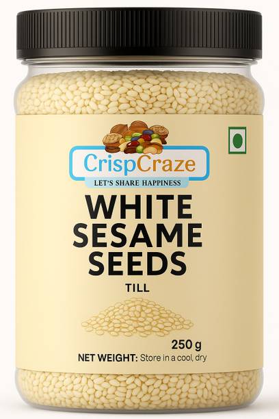 crispcraze White Sesame Seeds 500g, Raw Safed Till, White Til Seeds for Eating White Sesame Seeds