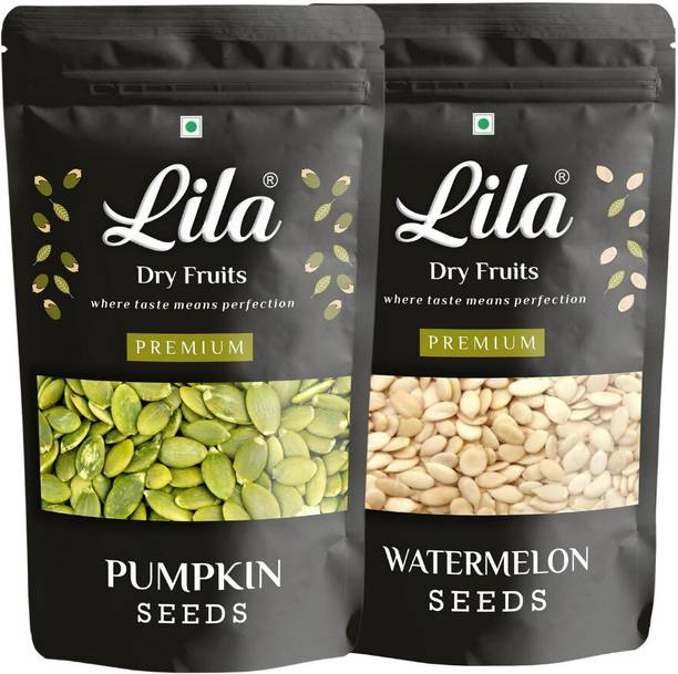 lila dry fruits Pumpkin Seeds 100gm & Watermelon Seeds 100gm | Seeds Combo Pack| Immunity Combo| Premium Product| (2*100gm) Pumpkin Seeds, Watermelon Seeds