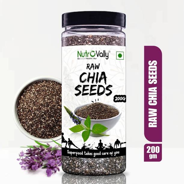 NutroVally Raw Chia Seeds for Weight Loss|Loaded with Omega 3, Zinc & Fiber|Diet Food Chia Seeds
