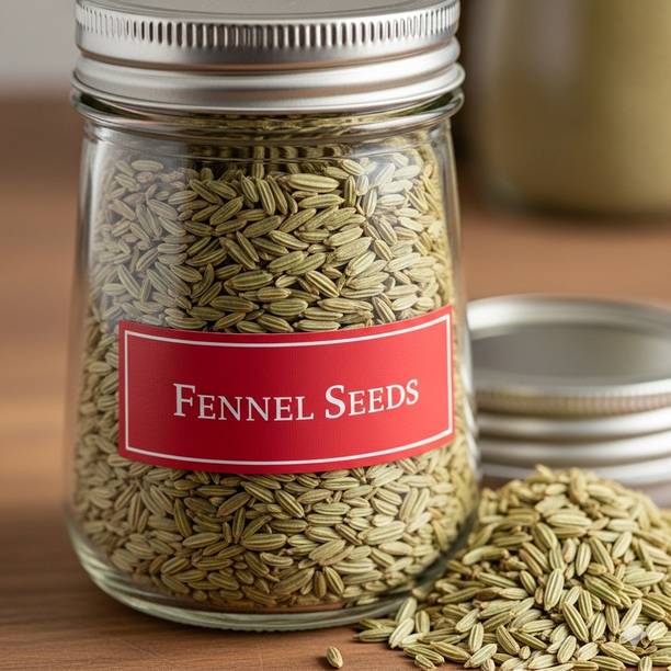 HIMANSHI HERBALS Fennel Seeds | Whole Spice | Cooking, Tea & Healthy Snacks Saunf Small