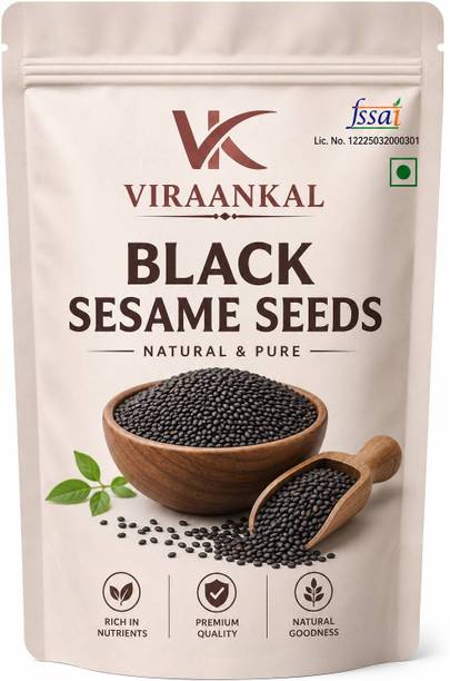 VIRAANKAL Natural Black Sesame Seeds 850Gm (Kaale Til) Superfood Black Sesame Seeds