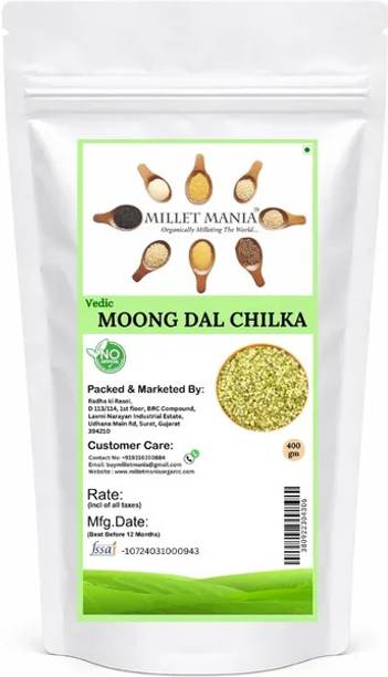 Millet Mania Vedic Moong Dal Chilka 400g | Split Green Gram Dal | Natural Moong Dal Chilka Fenugreek Seeds