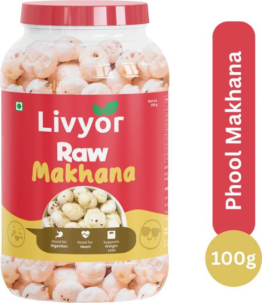 LIVYOR Raw Makhana | Natural & Unroasted | Healthy Snack Phool Makhana