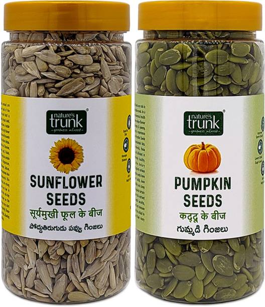 Nature's Trunk Healthy & Nutritious Raw Seeds for Healthy Heart, Boost Energy, Combo Pack of Sunflower Seeds, Pumpkin Seeds