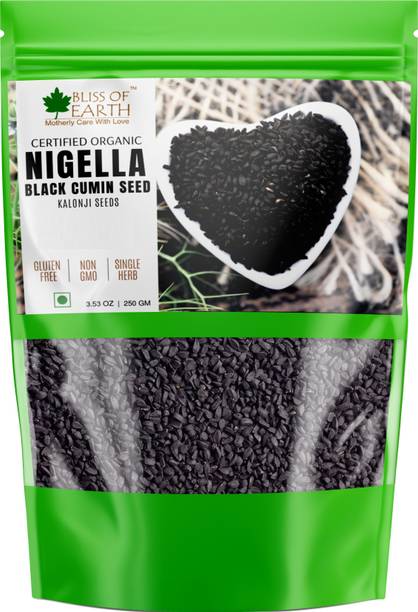 Bliss of Earth 250GM Certified Organic Black Cumin Kalonji Seed, Nigella Seeds Black Cumin Seeds