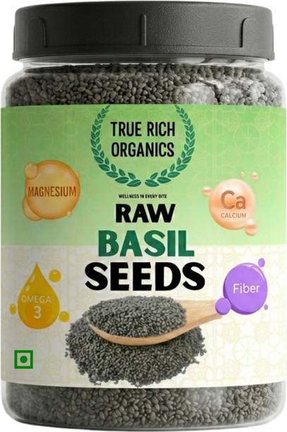 True Rich Organics Raw Basil Seeds (Tulsi) For Weight Loss, Rich In Omega Eating Basil Seeds Basil Seeds