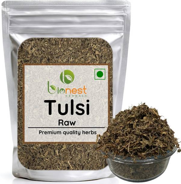 Bionest Herbals Tulsi Leaves (Raw) -375 g- Holy Basil / Krishna Tulsi | Cough, Cold, Sore Throat Mixed Seeds