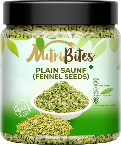 NutriBites Fresh Plain Saunf | Fennel Seeds Mouth Freshener | Natural Digestive Saunf Sweet & Tangy Mouth Freshener