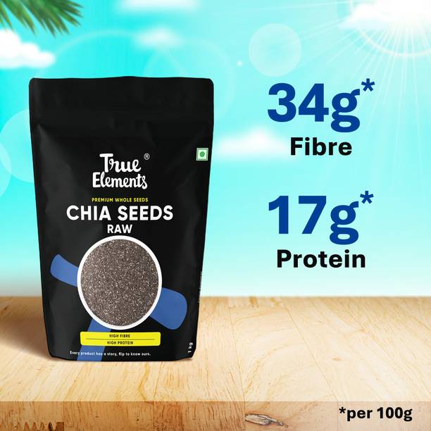 True Elements Raw Chia, High Fibre & Protein, Rich in Calcium, Healthy Seeds Chia Seeds