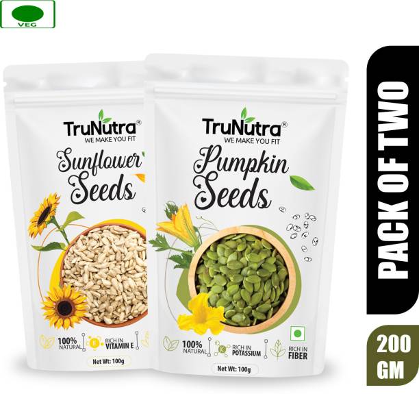 TruNutra Sunflower & Pumpkin Seeds Combo Protein & Zinc Rich 100% Raw Seeds For Eating Pumpkin Seeds, Sunflower Seeds