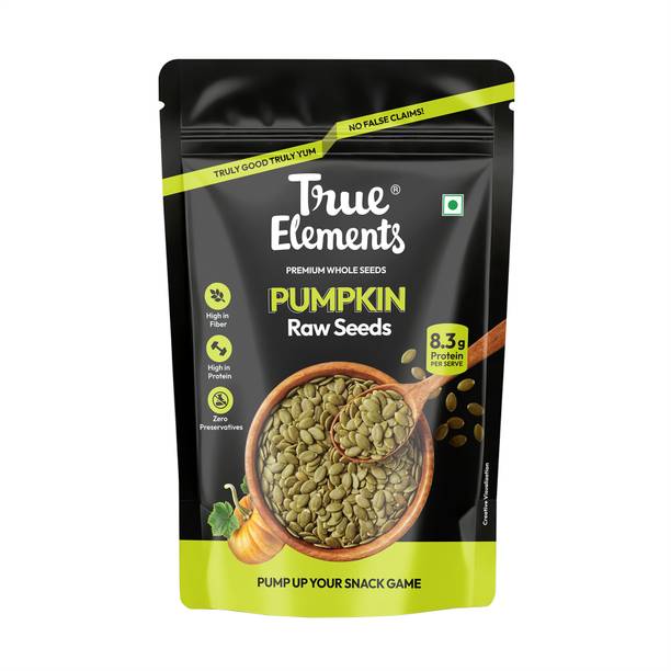 True Elements Raw Pumpkin Seeds - High Fibre & Protein, Nutritious Seeds for Weight Loss Pumpkin Seeds