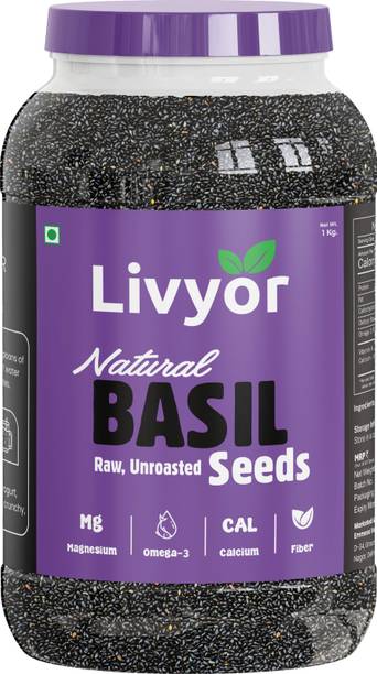 LIVYOR Raw Basil Seeds for Weight loss | Sabja Seeds | Tukmaria Basil Seeds