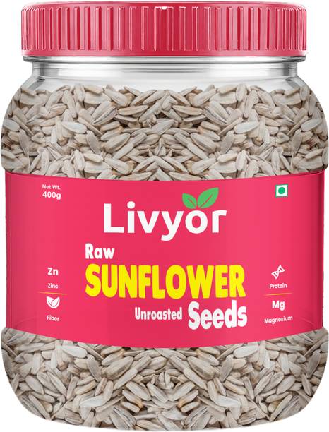 LIVYOR Raw Sunflower Seeds for Eating | High in Protein and Fibers Sunflower Seeds