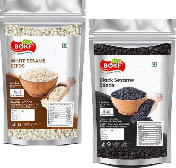 BOKF BOKF Black & White Sesame Seeds (100g Each) |High in Calcium & iron Sesame Seeds