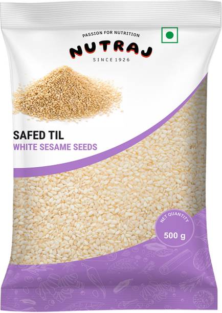 Nutraj White Sesame Seeds 500g, Raw Safed Till, White Til Seeds for Eating, Unroasted Sesame Seeds