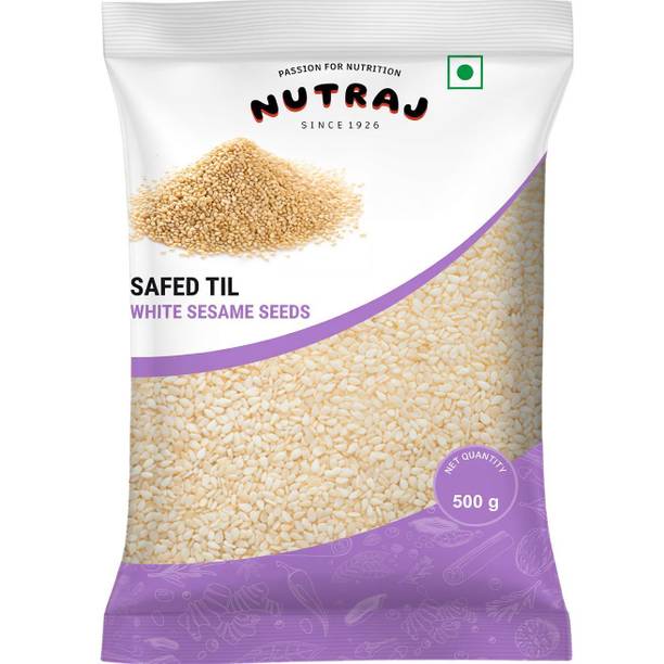 Nutraj White Sesame Seeds 500g, Raw Safed Till, White Til Seeds for Eating, Unroasted Sesame Seeds