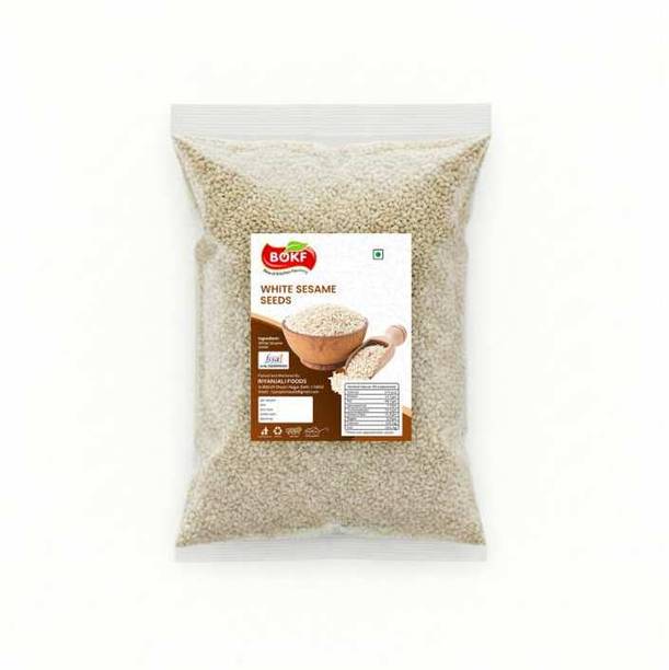 BOKF Premium White Sesame Seeds | Safed Til Rich In Calcium & Iron Sesame Seeds