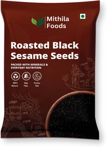 MITHILA FOODS Roasted Black Sesame Seeds Black Sesame Seeds