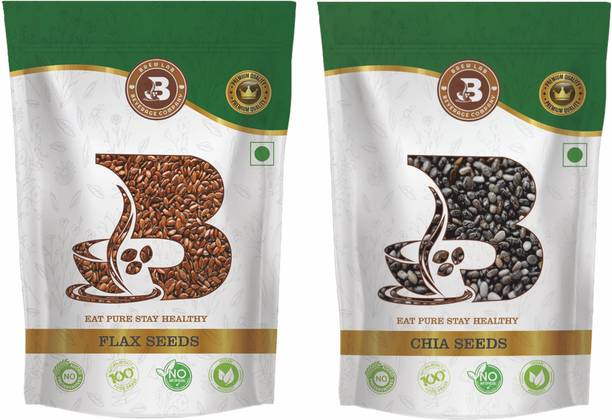 Brew Lab Brew lab Raw Chia Seeds, Flax Seeds 100g (pack 2) Chia Seeds, Brown Flax Seeds