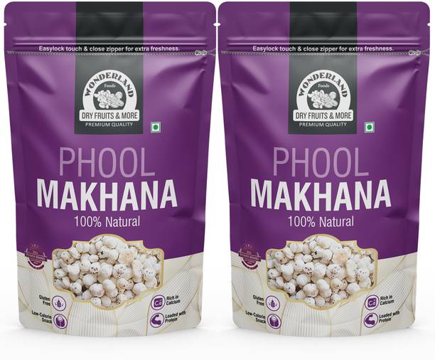 WONDERLAND Foods Phool Makhana Healthy Snacks | Rich Calcium Phool Makhana
