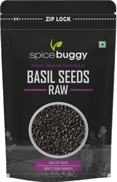 SPICEBUGGY Raw Basil Seeds for Weight loss |Rich In Protein,Fiber Diet Sabja Seeds/Tukmaria Basil Seeds