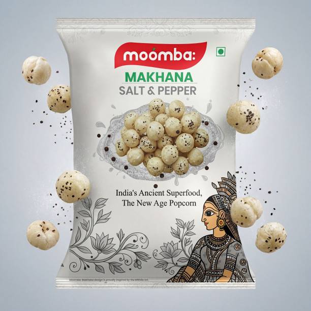 moomba: Roasted Crunchy Salt N Pepper Makhana, Protein, Fiber Rich Foxnut, Healthy Snack Phool Makhana