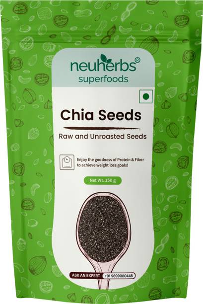 Neuherbs Raw & Unroasted Organic Chia Seeds | Source Of Omega-3 | 150g (Pack of 1) Chia Seeds